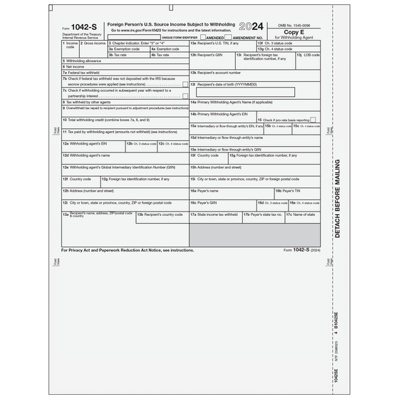 1042S Withholding Agent Copy E