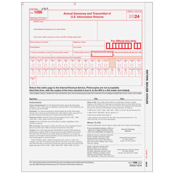 1096 Transmittal Form