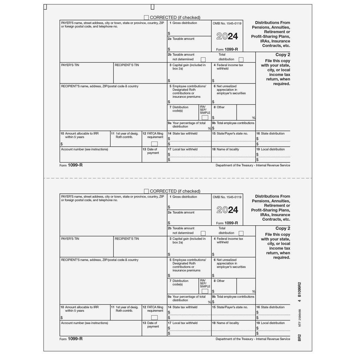 1099-R Recipient State Copy 2 - 2up