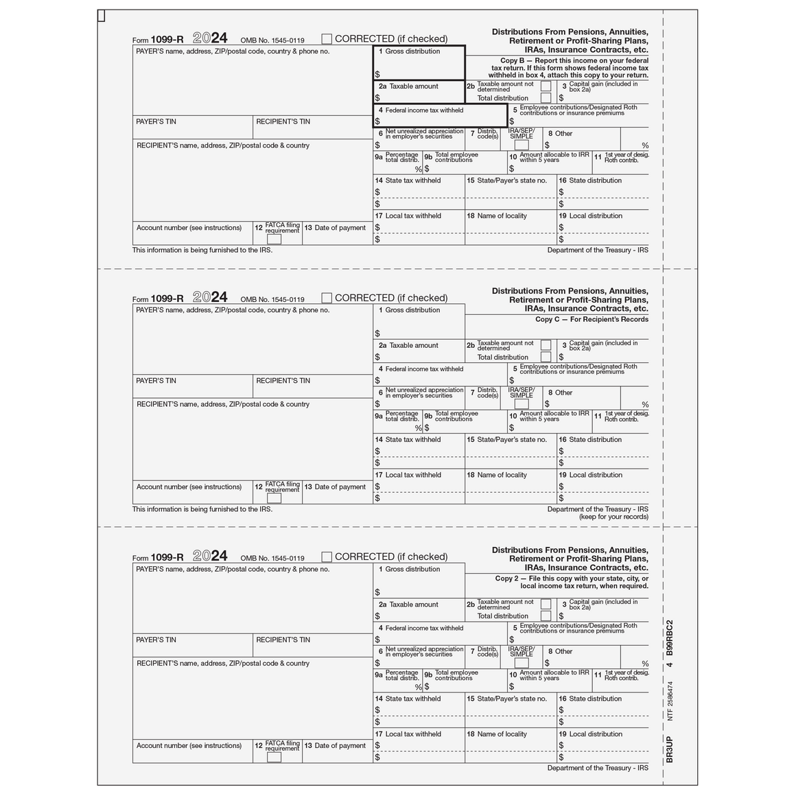 1099-R Recipient Copies B/C/2