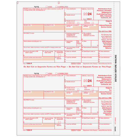 1099-R Federal Copy A - 2up