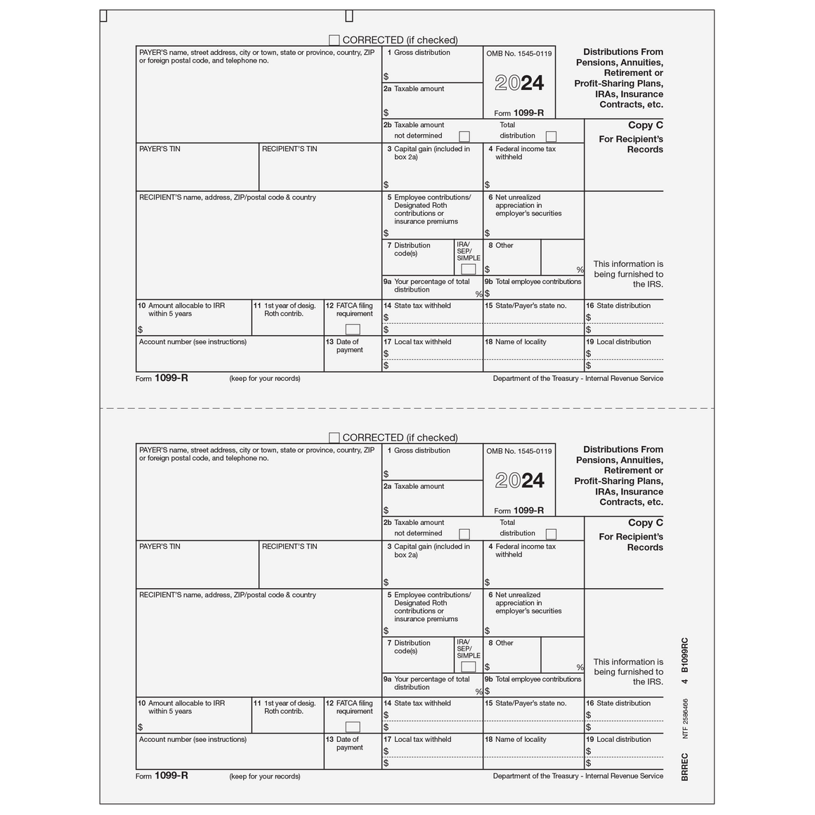 1099-R Recipient File Copy C - 2up