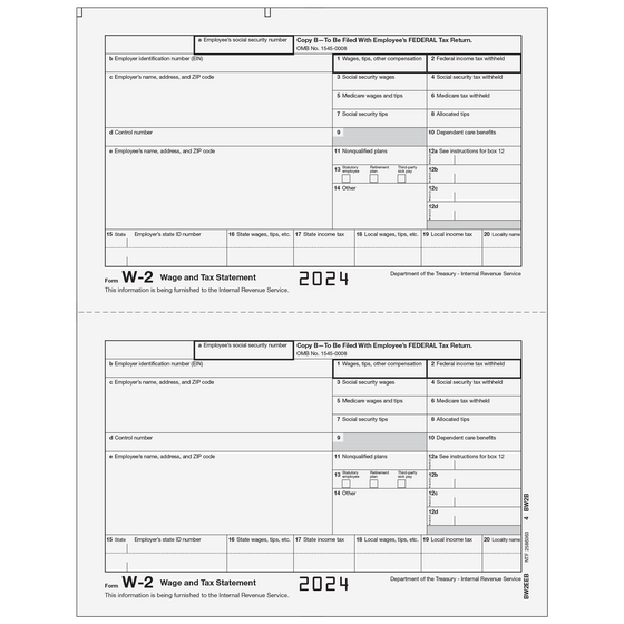 W-2 Employee Federal Copy B