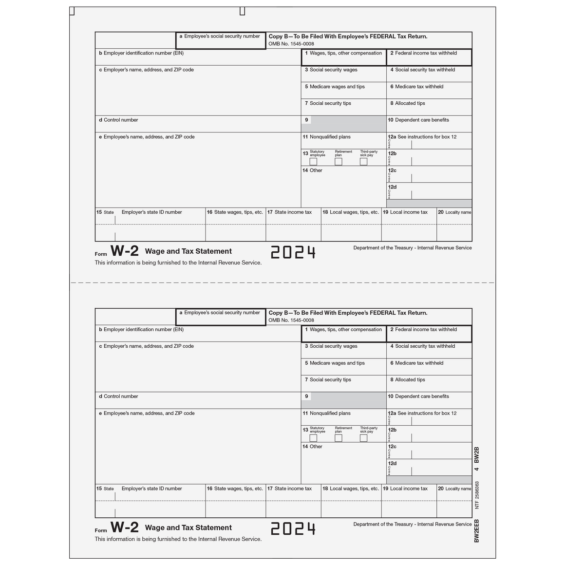 W-2 Employee Federal Copy B