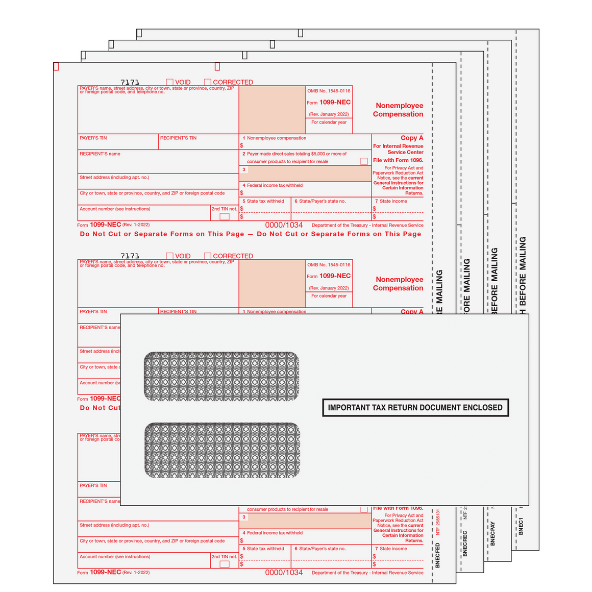 1099-NEC Kit with Moisture Seal Envelopes - 4pt