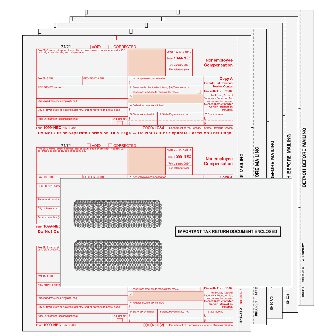 1099-NEC Kit with Self Seal Envelopes - 5pt