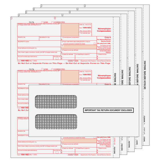 1099-NEC Kit with Moisture Seal Envelopes - 5pt