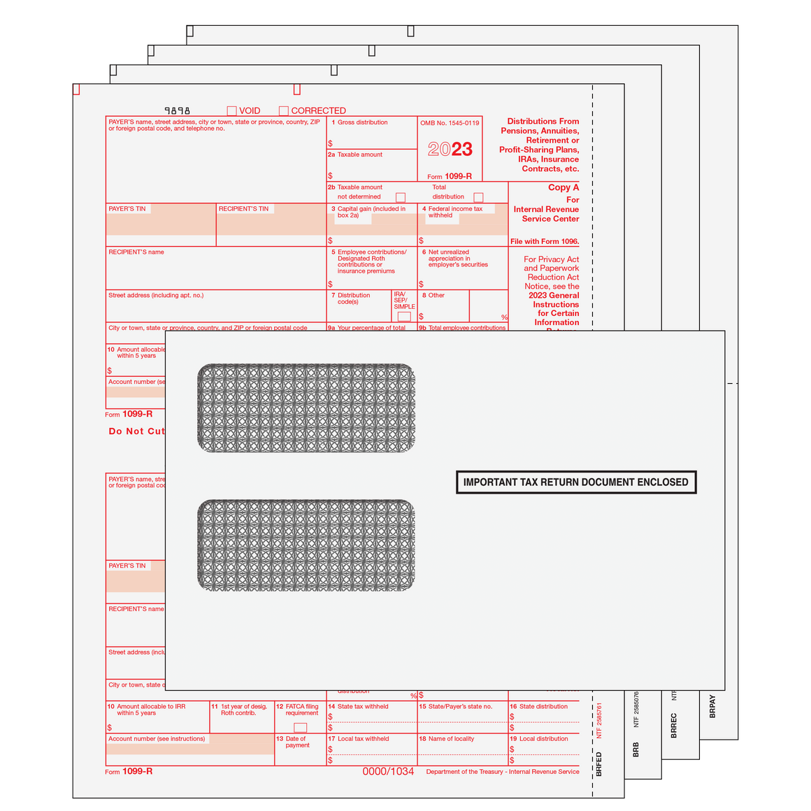 1099-R Kit with Self Seal Envelopes - 4pt