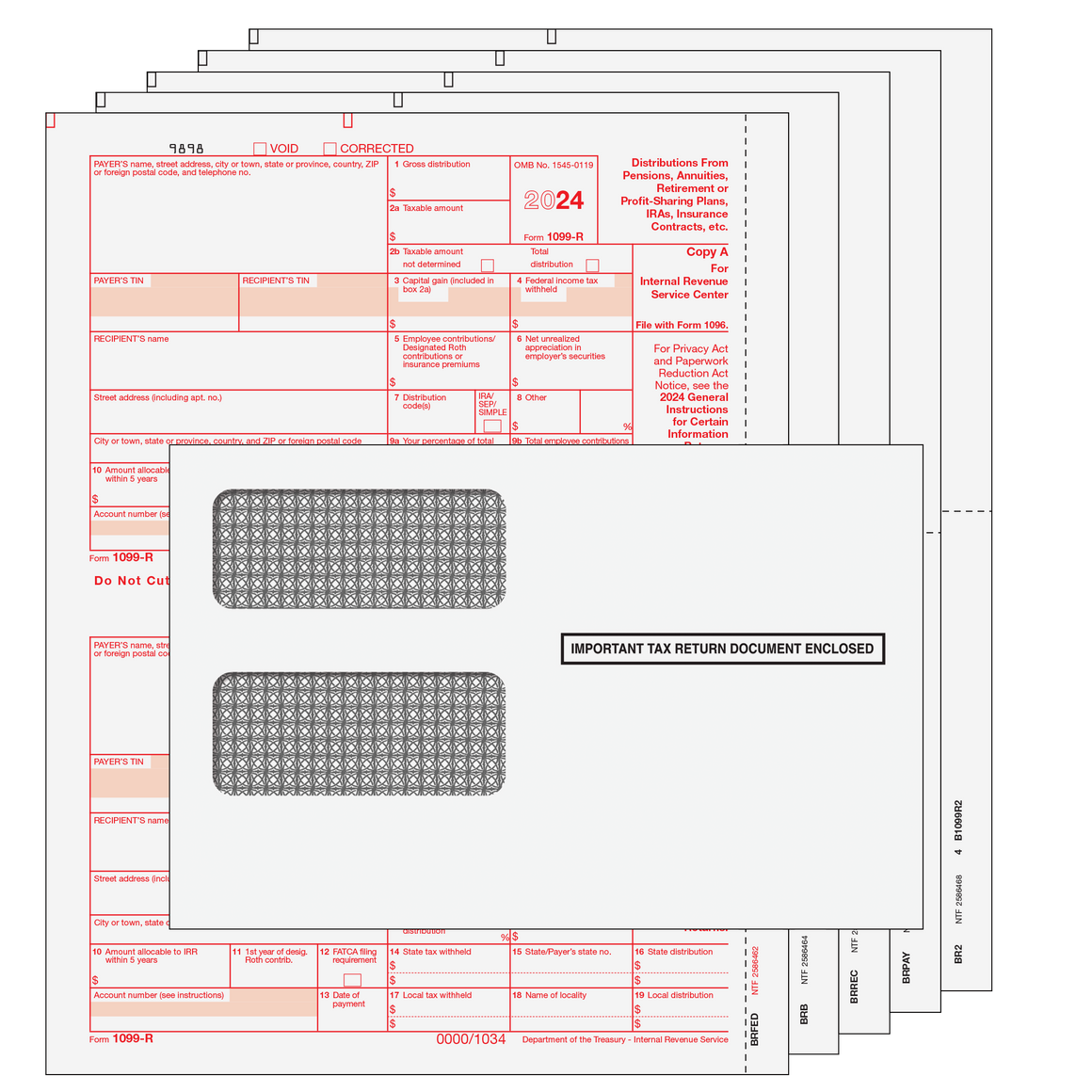 1099-R Kit with Self Seal Envelopes - 6pt