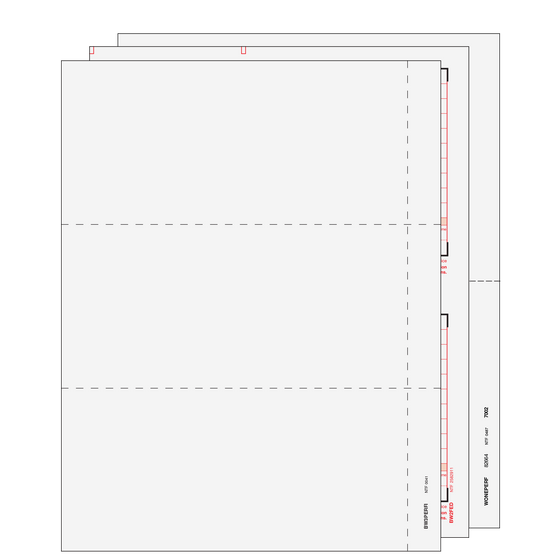 W-2 Condensed 3up Blank Laser Set w/ instructions - 6pt