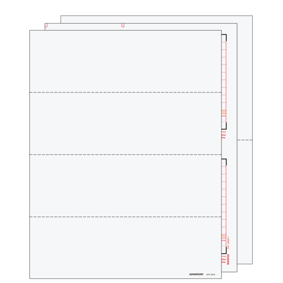 W-2 Condensed 4up Horizontal Blank Laser Set w/ instructions - 6pt