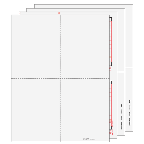 W-2 Condensed 4up Quad Blank Laser Set - 8pt