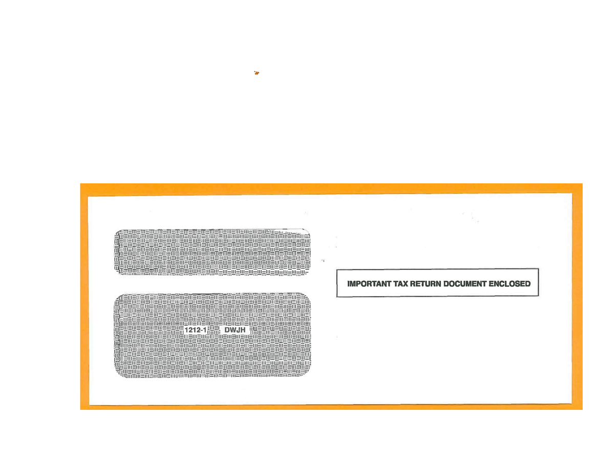 1099 Double Window Envelope for Jack Henry Software