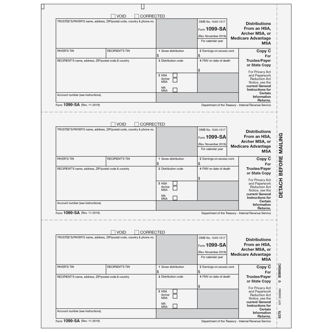 1099-SA Payer Copy C