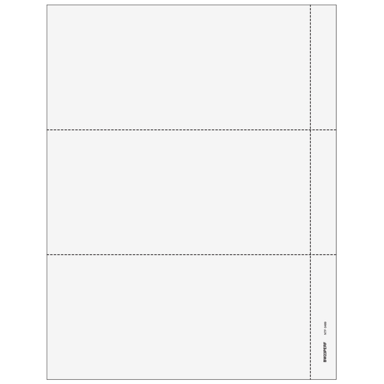 3up Blank Laser Paper with 3/4" perf