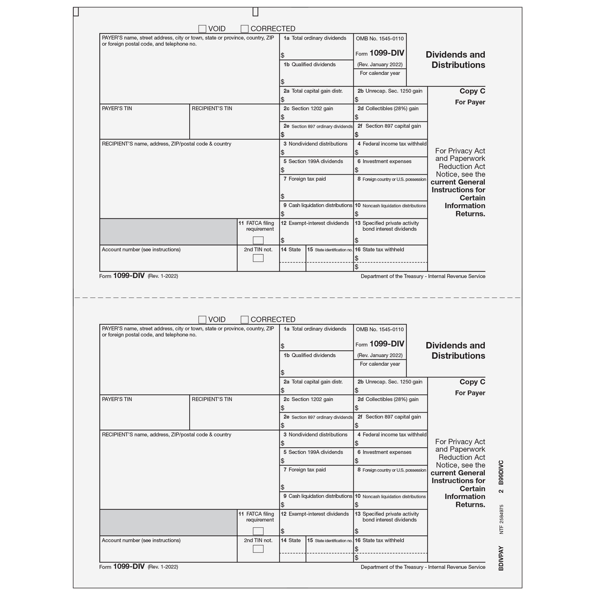 1099-DIV Payer or State Copy C