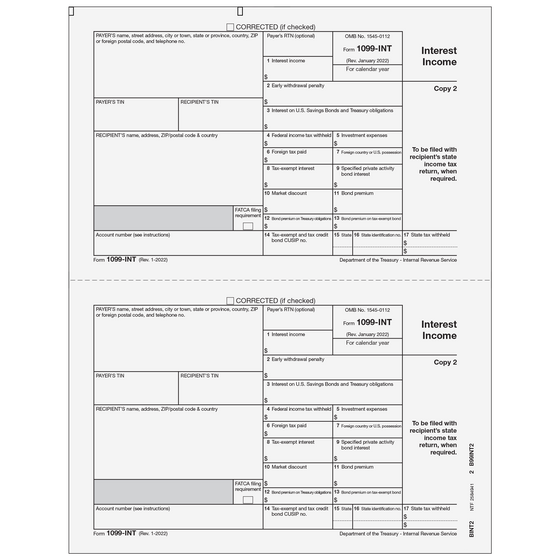 1099-INT Recipient State Copy 2