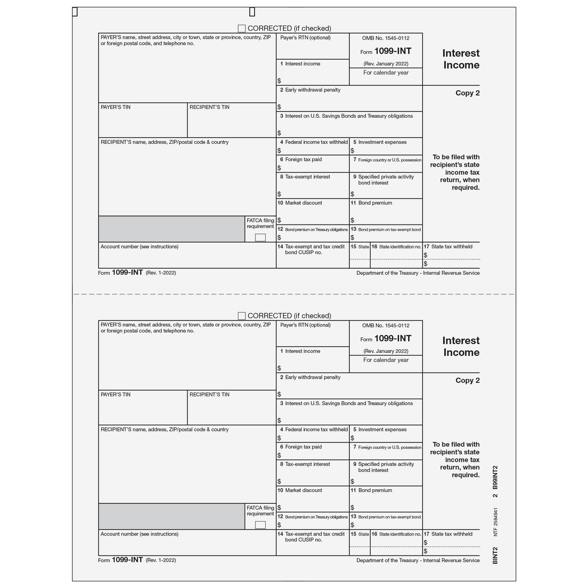 1099-INT Recipient State Copy 2