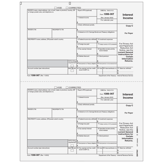 1099-INT Payer Copy C