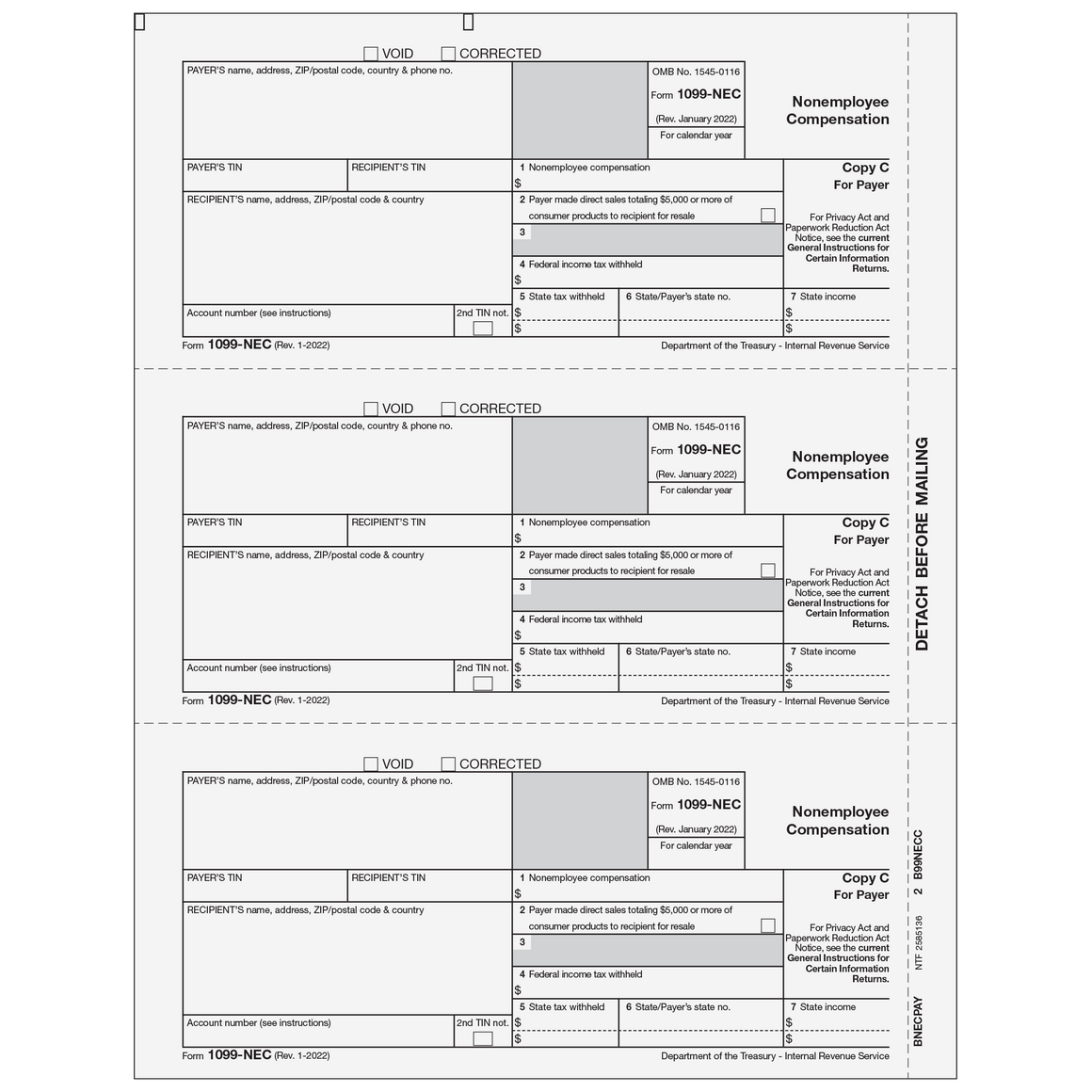 1099-NEC Payer Copy C