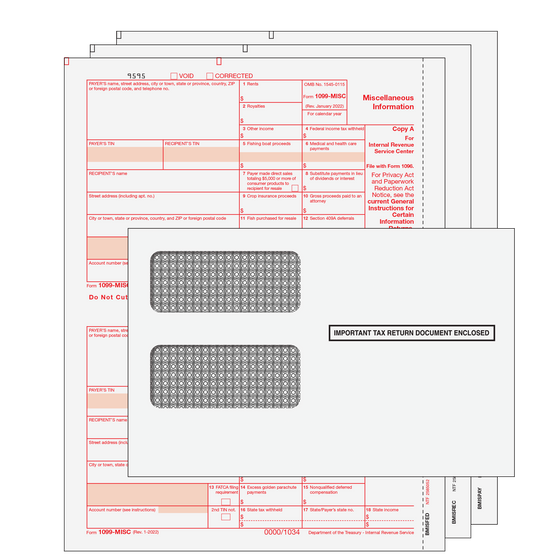 1099-MISC Kit with Self Seal Envelopes - 3pt