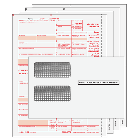 1099-MISC Kit with Moisture Seal Envelopes - 4pt
