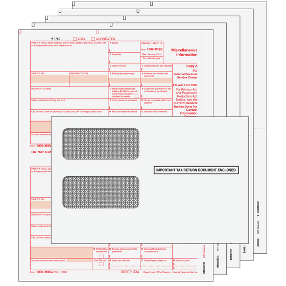 1099-MISC Kit with Self Seal Envelopes - 5pt