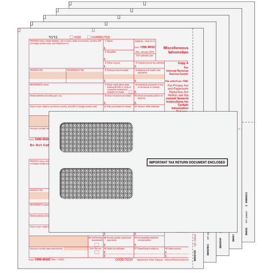 1099-MISC Kit with Moisture Seal Envelopes - 5pt